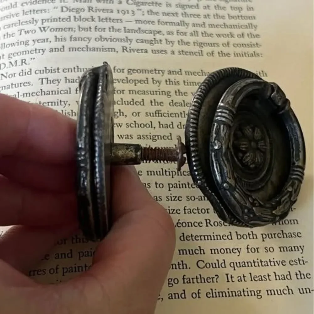 Pair of Vintage Brass Circle-shaped Drawer/Cabinet Ring Pulls